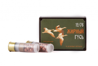 Патрон 12/76 Картечь 8,0 мм Жирный гусь Техкрим