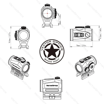 Прицел коллиматорный Vector Optics Scrapper 1x25 GenII  на Weaver (SCRD-46)