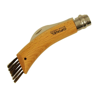 Нож грибной с щёточкой Opinel 08 VRI клинок 8 см., сталь Sandvik12C27, рукоять бук, Viroblock, коробка