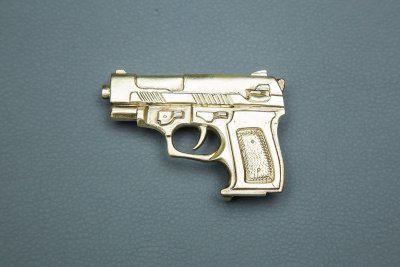 Ремень поясной "Пистолет" кожа, бляха литьё