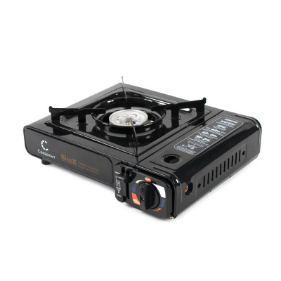 Плита газовая настольная "СЛЕДОПЫТ - Black" с переходником (PF-GST-N10)