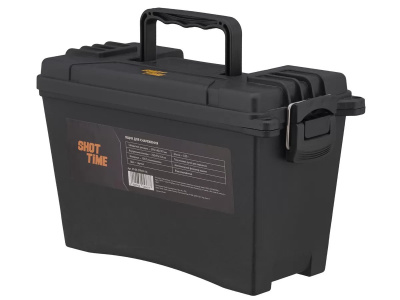 Ящик ShotTime для патронов средний, полипропилен, водозащищённый, чёрный (калибр 12 на 4 пачки)