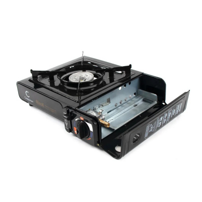 Плита газовая настольная "СЛЕДОПЫТ - Black" с переходником (PF-GST-N10)