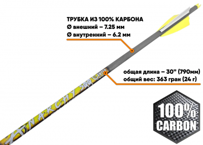 Стрела лучная карбоновая Centershot Anarchy 500