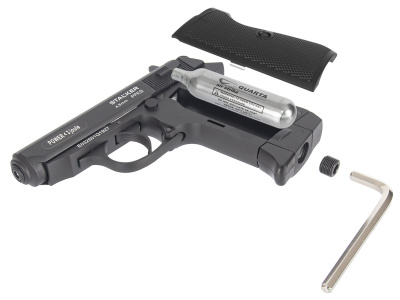 Пистолет пневматический Stalker PPKS (Walther PPK/S) кал.4,5 мм, металл, 90 м/с, Blowback (ST-21062P)
