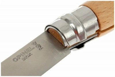 Нож складной Opinel Corkscrew Bottle Opener №10 штопор/открывашка клинок 10 см, нержавеющая сталь Sandvik 12C27, рукоять бук, Viroblock (002578)