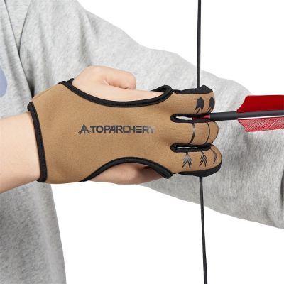 Перчатка для стрельбы из лука TopArchery неопрен, цвет коричневый, р.М (7-8 см)