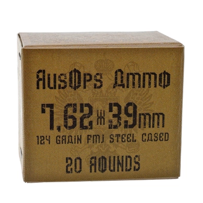 Патрон нарезной 7,62*39 об. 8 гр. лакированная гильза (экспортный)  АПЗ