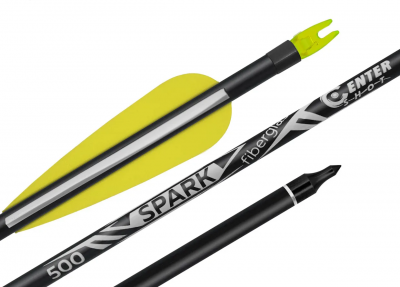Стрела лучная фиберглассовая Centershot Spark 500 оперение Parabolic 3