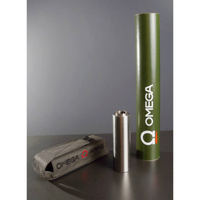 Газоразгруженный закрытый ДТК MG Ultra проточного типа OMEGA-5 для АК-74/АК-105/АК-200 кал.5,45 - нерж., L-160мм, п/п d-45мм, консол. размещ. 24х1,5R усилен.зубчат.трещотка 