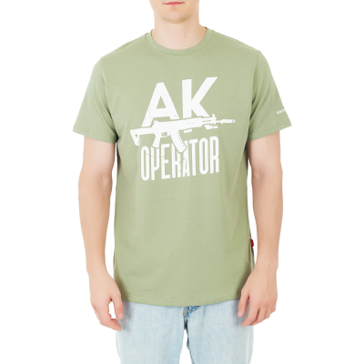 Футболка с принтом «АК Operator Gen2»; цвет олива; размер XXL (KKF000097)