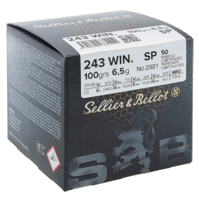 Патрон  243 WIN S&B SP 6,5 г 