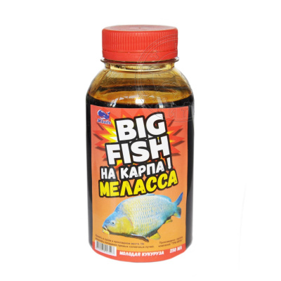 Меласса "BIG FISH" на карпа Молодая Кукуруза 250 мл. (Три кита)