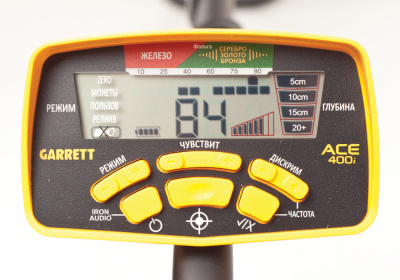 Металлодетектор Garrett ACE 400i (комплект + Pro-Pointer AT) # 1141960-K - катушка 11''x8,5''DD, 5 режимов