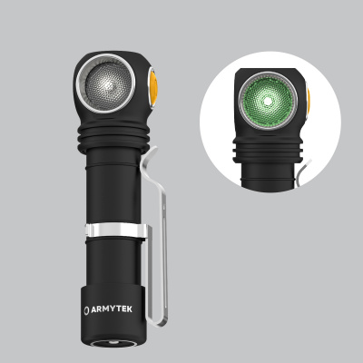 Фонарь налобный Armytek Wizard C2 WG Magnet USB Белый/Зелёный, 1020/400лм, 97/63 (F09201C)