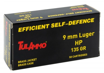 Патрон нарезной  кал. 9*19 Люгер ТПЗ HP  8,7 г (135 gr) Tulammo