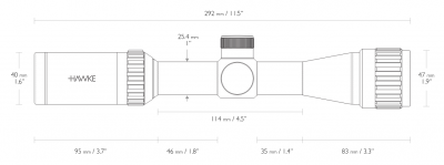 Прицел HAWKE Vantage 2-7x32  сетка Mil Dot (14111)