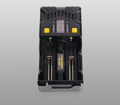 Зарядное устройство для аккумуляторных батареек Armytek Uni C2 Plug type C - универсальное, 2-ух канальное, автоадаптер.