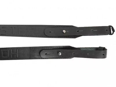 Ремень погонный с противоскользящей накладкой, с регулировкой, кожа, цвет черный  (220360033)