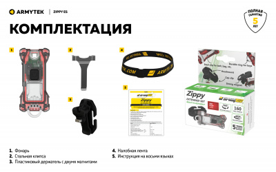 Фонарь налобный Armytek Zippy Extended Set Green Белый 160 лм, встроенный аккумулятор Li-Pol 100mAh