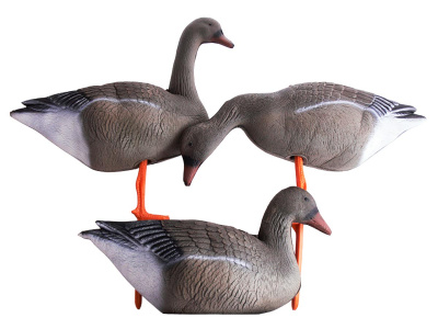Чучело гуся гуменника  Birdland, складное, на опоре, комплект: 2 сторожевых, 2 отдыхающих, 8 кормящихся (12 шт./уп.)