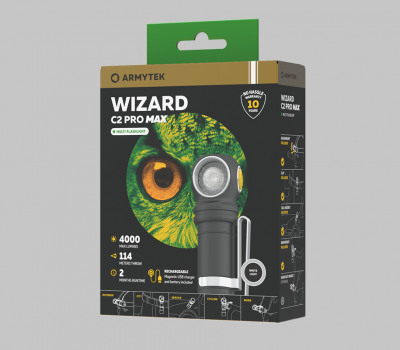 Фонарь налобный Armytek Wizard C2 Pro Max Magnet USB White Белый свет 4150 лм /до 114м / 1х21700 Li-lon (F06701C)