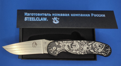Нож складной Steel Claw "Rat01-1" сталь VG10, рукоять G10  принт на чёрном, замок Liner Lock