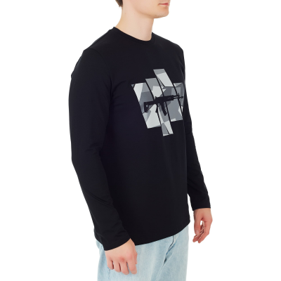 Лонгслив с принтом "АК-12 Gen2"; черный; размер XXL (KKL000045)