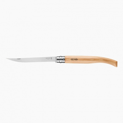 Нож филейный складной Opinel Slim Beech Effile №15 клинок 15 см, нержавеющая сталь Sandvik 12C27, рукоять бук, Viroblock (002561)