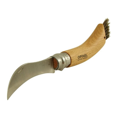 Нож грибной с щёточкой Opinel 08 VRI клинок 8 см., сталь Sandvik12C27, рукоять бук, Viroblock, коробка