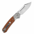Нож складной CJRB Pyrite Bowie сталь AR-RPM9, рукоять Rosewood, замок Button-Lock, стоунвош (J1942-RW)