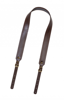 Ремень погонный с противоскользящей стропой, кожа, цвет коричневый (220330035)