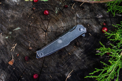 Нож складной Ruike P108-SB сталь Sandvik 14C28N, клинок Black Stonewash, рукоять 3Cr14N, замок Frame-Lock с Safety
