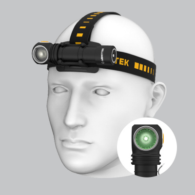 Фонарь налобный Armytek Wizard C2 WG Magnet USB Белый/Зелёный, 1020/400лм, 97/63 (F09201C)