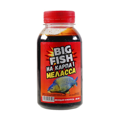 Меласса "BIG FISH" на карпа Молодая Кукуруза 250 мл. (Три кита)
