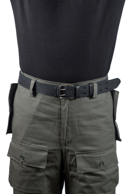 Ремень поясной 2  Хольстер 25 лет, двухшпеньковый,  кожа,  цвет черный, №2 (231520000)