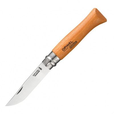 Нож хозяйственный Opinel 09 VRN - клинок 9 см, углеродистая сталь XC90, рукоять бук, замок Viroblock (113090)
